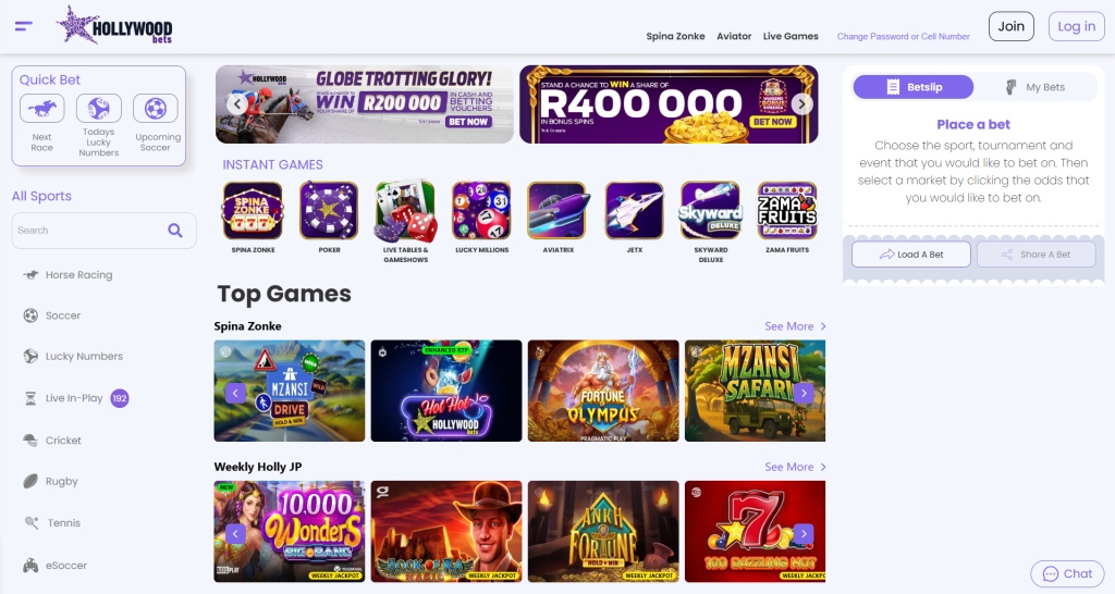 Hoolywoodbets-homepage