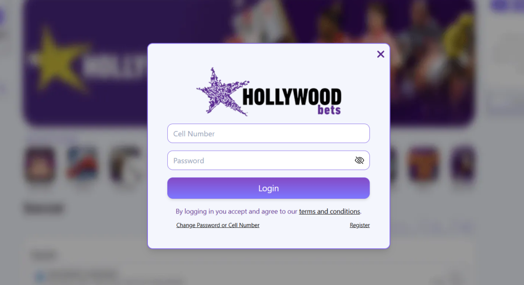 hollywoodbets login page