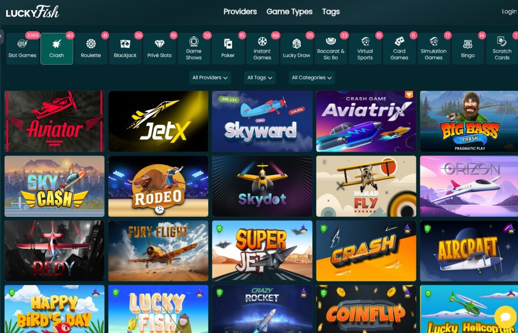 luckyfish casino crash games