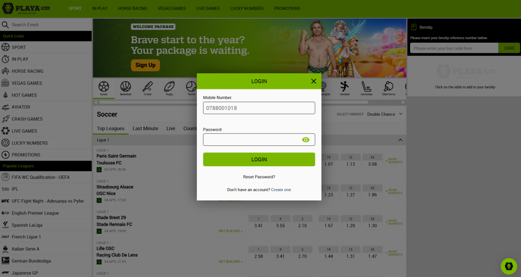 playabets login page