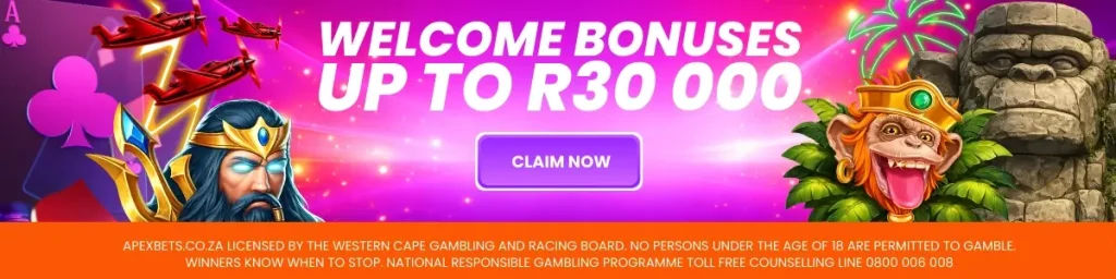 apexbets welcome bonus deposit match up to R3000