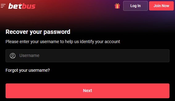 betbus forogt password page