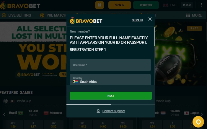 Bravobet registration page south africa