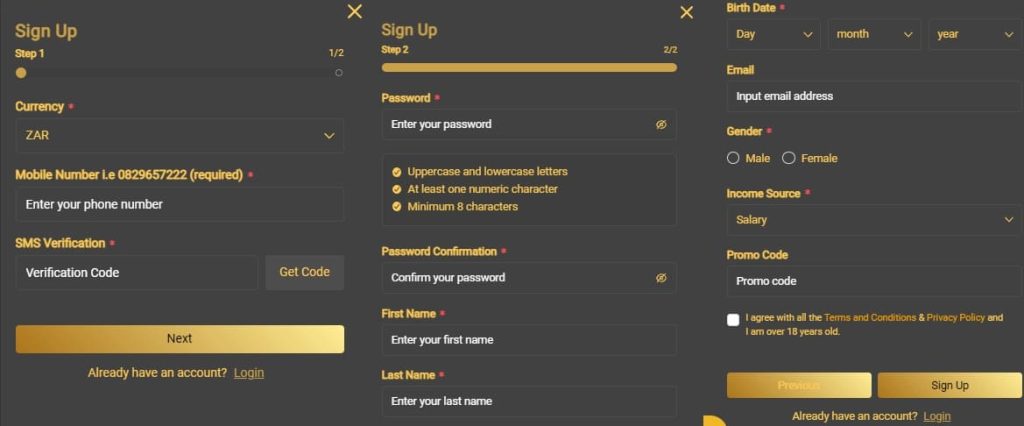 goldrush registration page