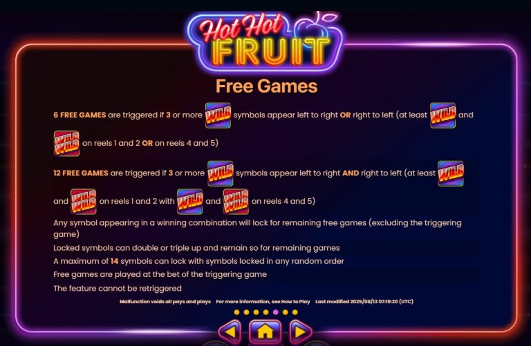 hot hot fruits free spins feature on luckyfish
