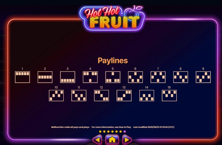 hot hot fruits paylines on luckyfish