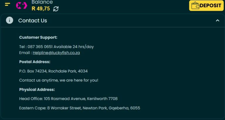 Luckyfish contact details south africa 