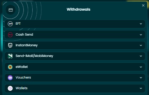 luckyfish withdrawal options for customers