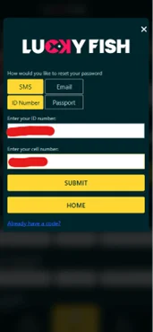 luckyfish password reset verification