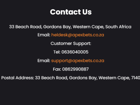 Apex Bets Contact Details South Africa 2026