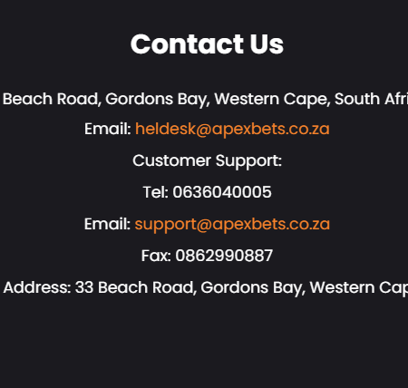 Apex Bets Contact Details South Africa 2026