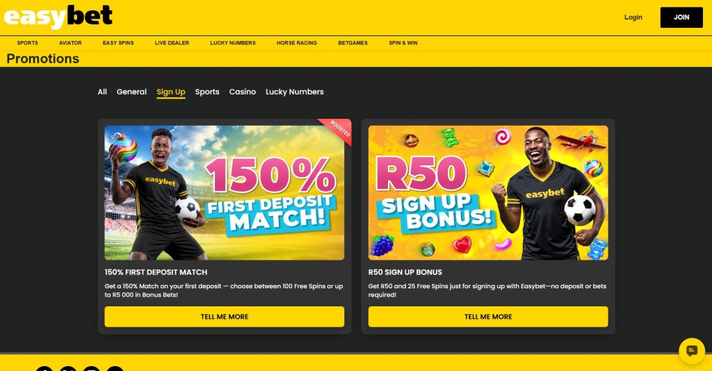 easybet sign up promotions